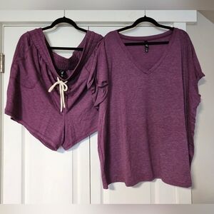 Torrid Purple V-Neck Short Sleeve Top